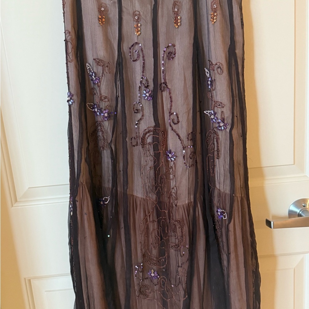 J. Peterman Embroidered Tulle Midi Skirt – Romantic Garden Elegance - Picture 6 of 6